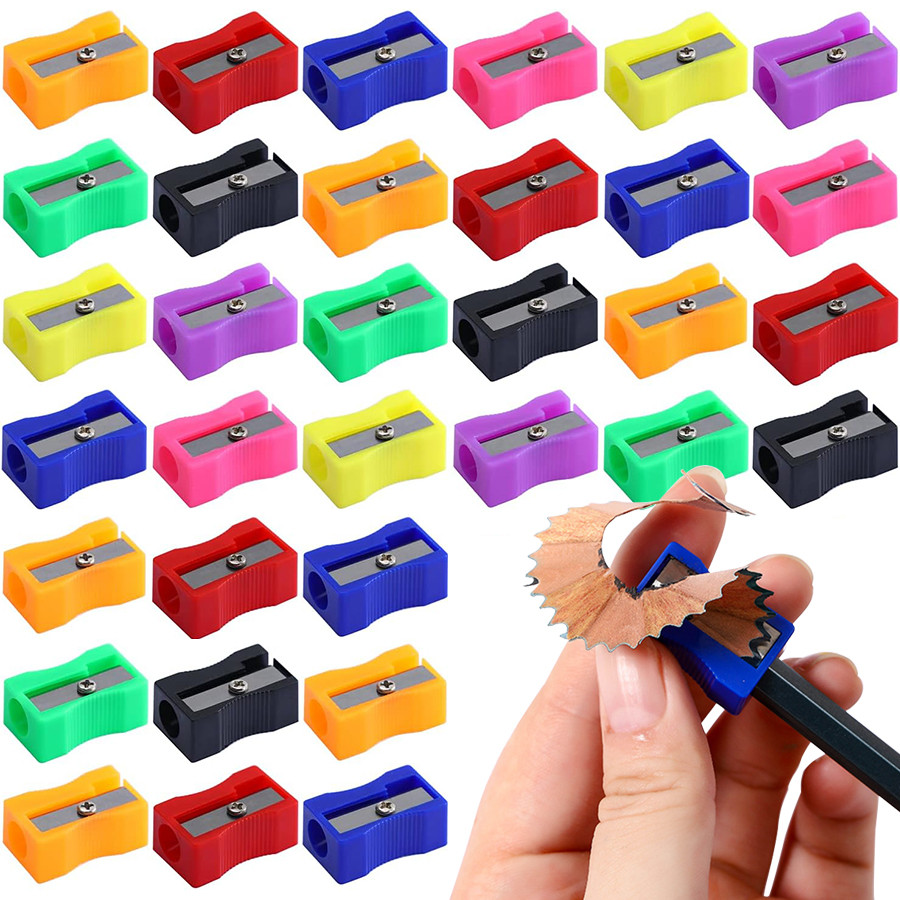 

20-100pcs 2.5cm Mini Color Pencil Sharpener Curved Anti-slip Design Plastic Square Pencil Sharpener School Reward Stationery