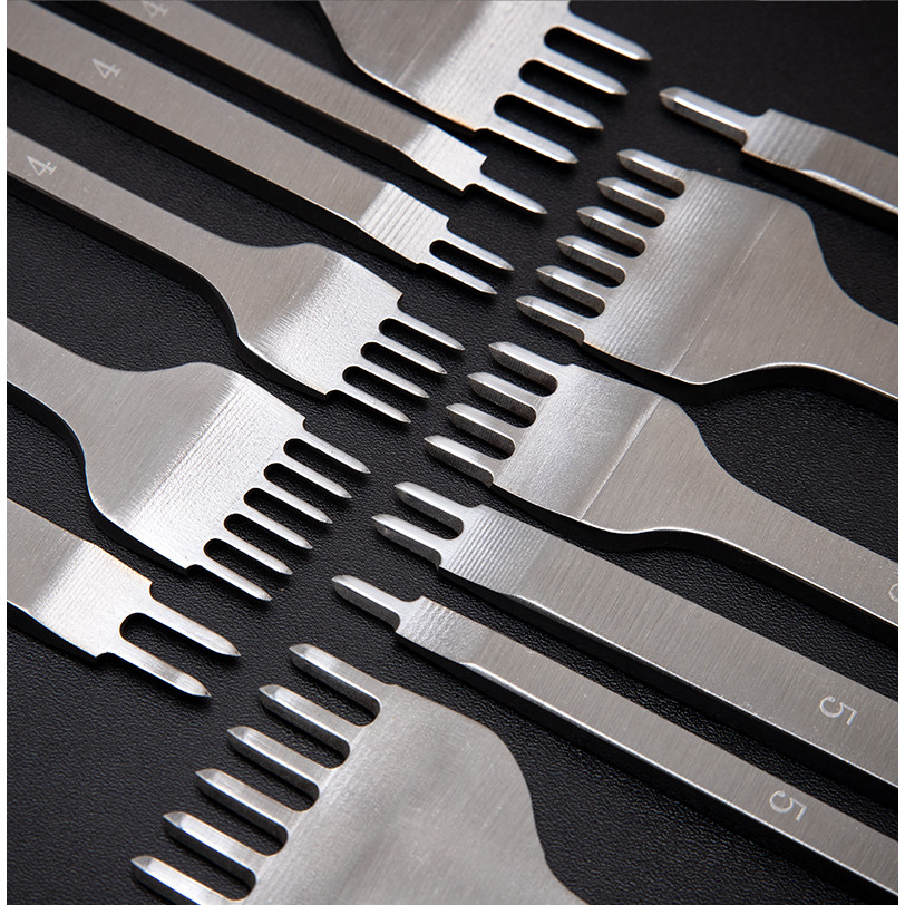 

WUTA Basic Leather Chisel Tool Diamond Pricking Iron Hole Punch Stitching Leather Craft tool 3/4/5/6mm 1-2-4-6 teeth
