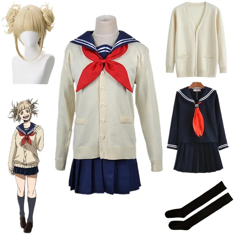 My Hero Academia Cosplay Halloween Costume Anime Boku No Hero Academia Himiko Toga JK Uniform Sweate