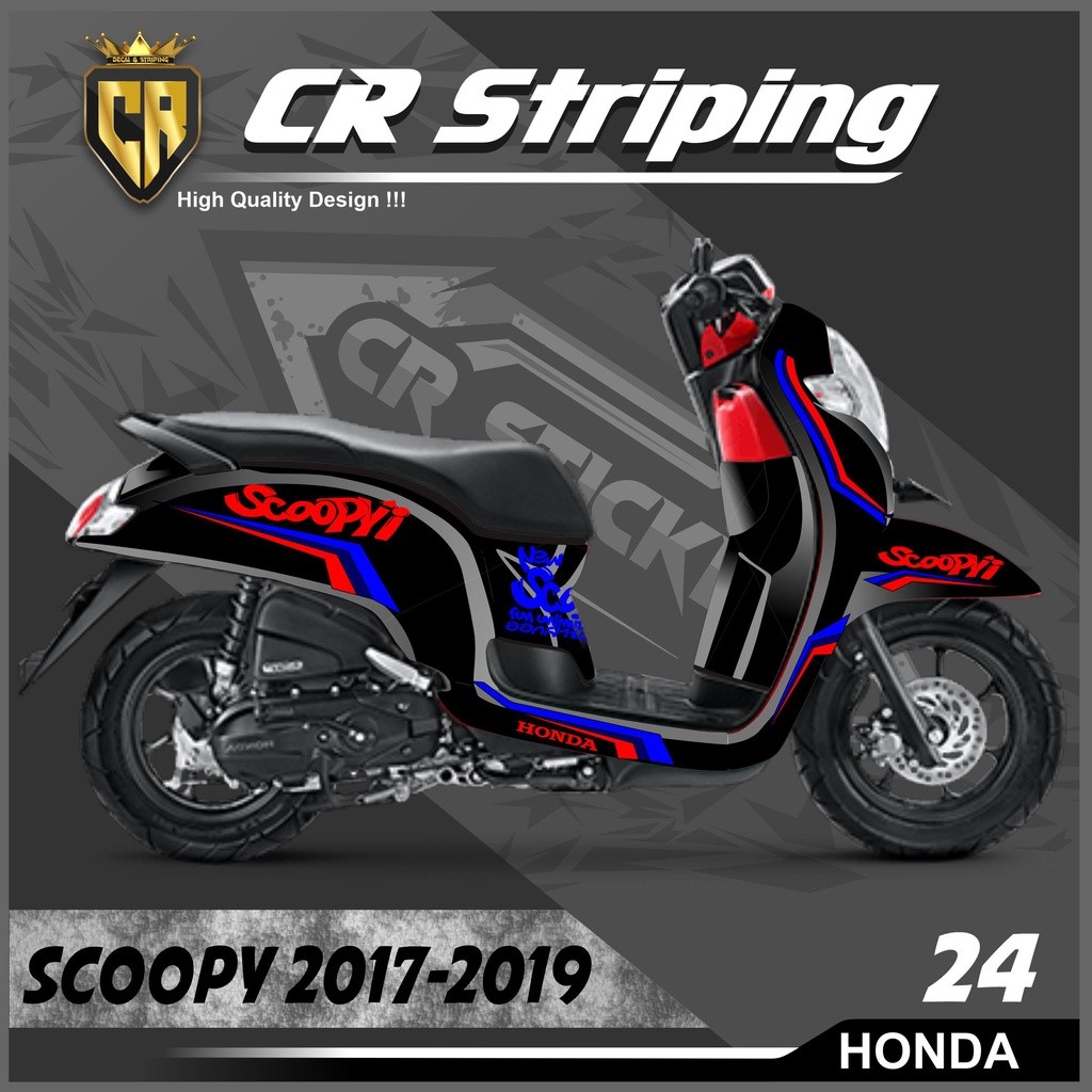 Cutting Sticker Scoopy 2017 - 2019 - Aksesoris Motor Stiker Honda  Scoopy 2017 - 2019 Schotlite Cutt