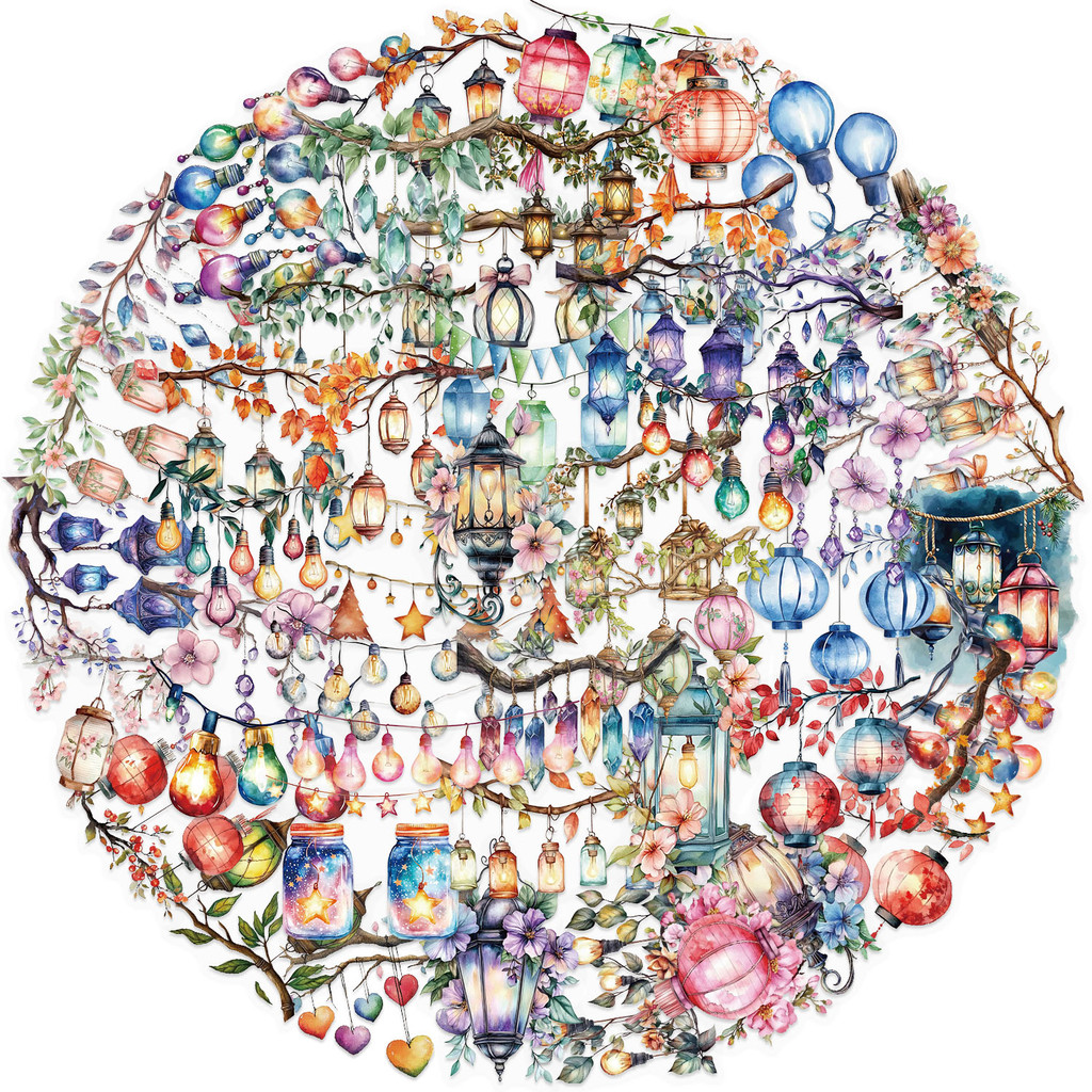 

50PCS Fun Cartoon Colorful light bulb Stickers Scrapbooking Collage Material Phone Cases Guitar Notebooks DIY Decorative