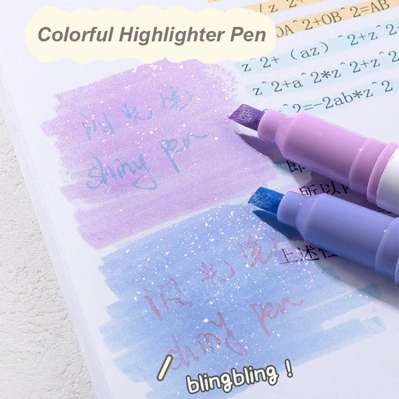 

4Pcs/Set Aesthetic Star Glitter Highlighters Shiny Scrapbook Doodle Pen Notebook Highlight Markers Pencil Kawaii Kids Stationery