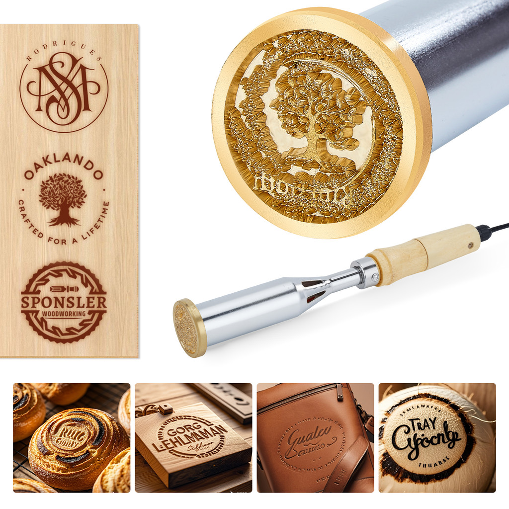 

Custom Electric Branding Iron,Personalized Metal Logo Stamp for Meat,Leather,and Cake,300W Wood Burning Iron for Wedding Gifts