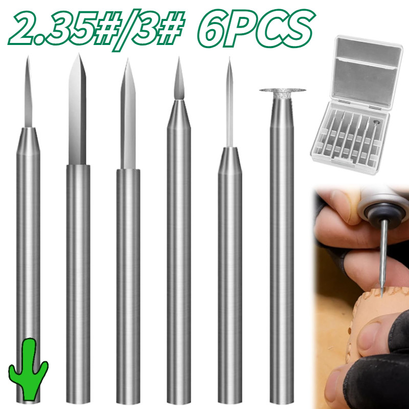 6PCS Mata Bor Ukir Kayu 2,35MM 3MM Untuk Alat Putar Mata Bor Kayu Kecil Kualitas Tinggi Mata Bor Kik
