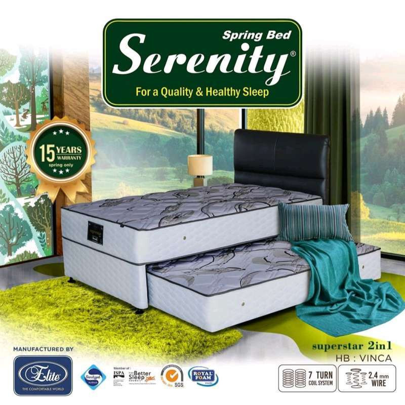 Kasur Springbed 2in1 Elite Serenity Superstar Bonus 2 Bantal