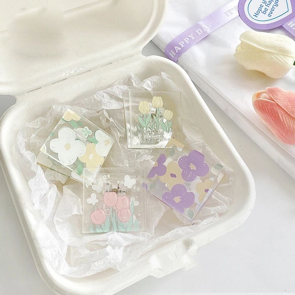 

Student Stationery Binder Clips Index Clamp Cute Flowers Storage Clip Securing Clip Square Clip Memo Clip Documents Clip