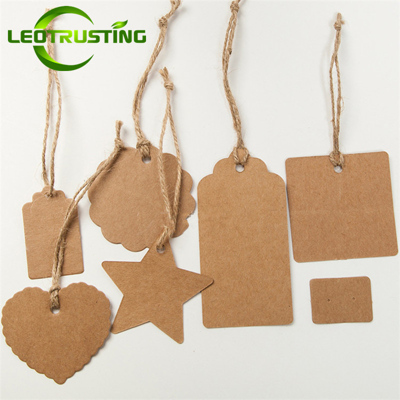 

100PCS 350gsm Paper Craft Cute DIY Blank Tags Handmade Party Birthday Wedding Children Gifts Flowers Bread Price Card
