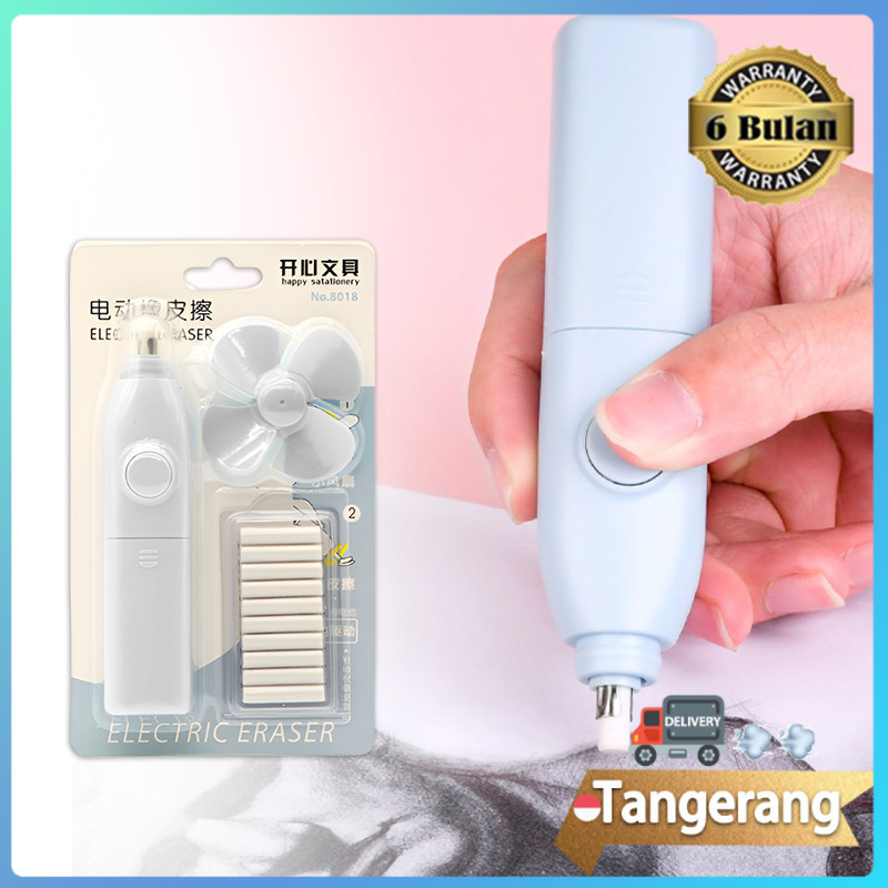 

Penghapus Pensil Elektrik Otomatis / Penghapus Getar / Penghapus Listrik + Refill + Kipas