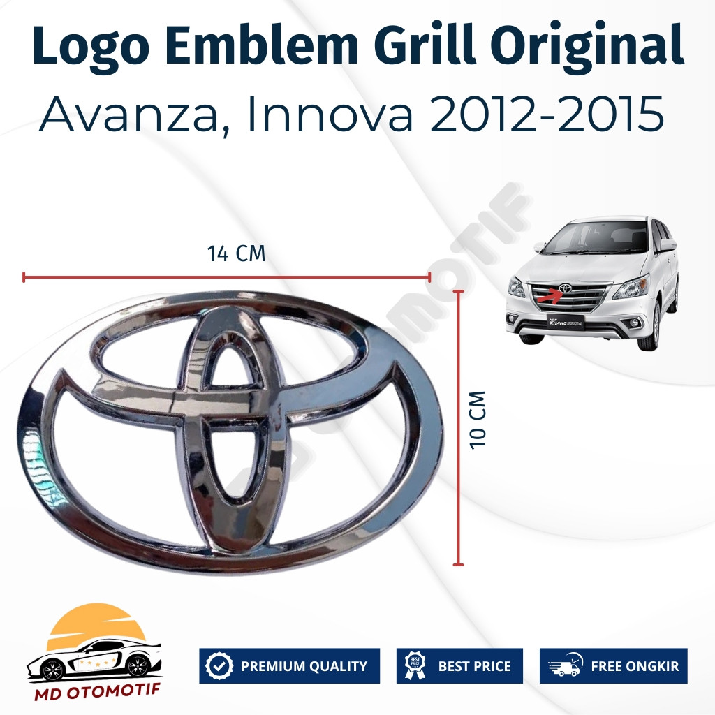 Logo Emblem Grill Avanza Innova 2012-2015 ORIGINAL Emblem Grill Avanza 2012