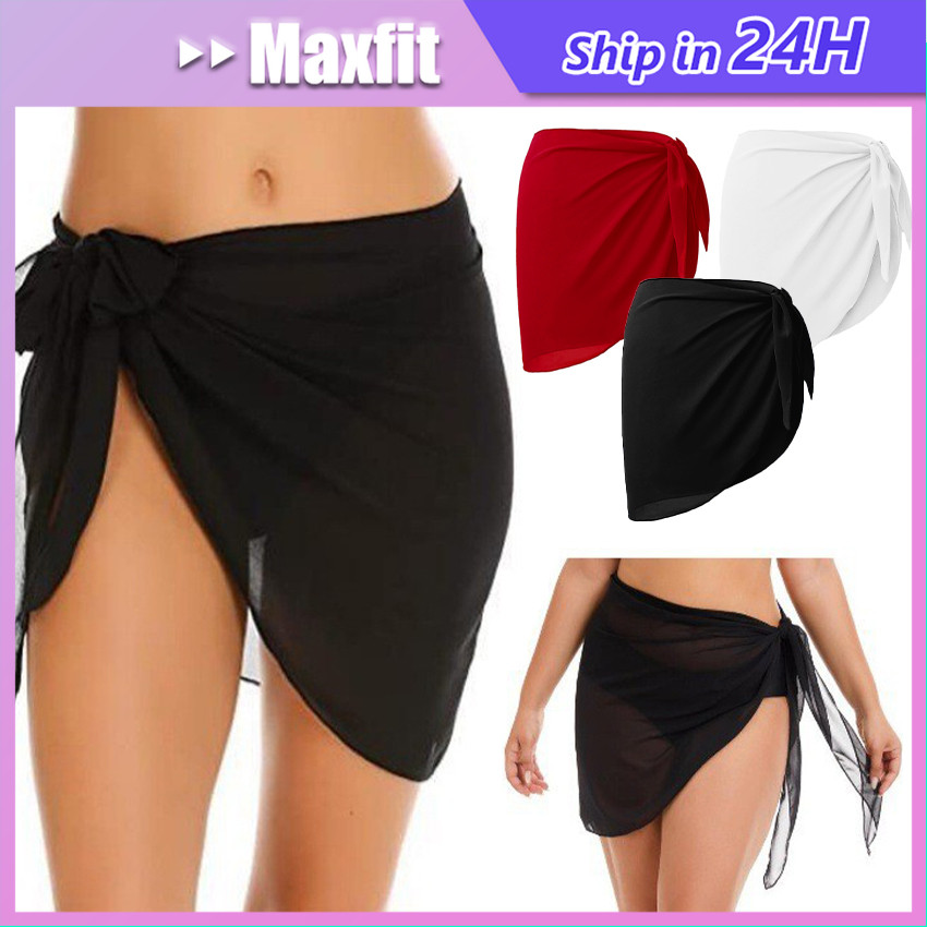 Rok Lilit Pantai Tulle Transparan Sexy Beach Wear Wrap Cover Up Skirt Rok Outer Rok Pendek Ikat Rok 