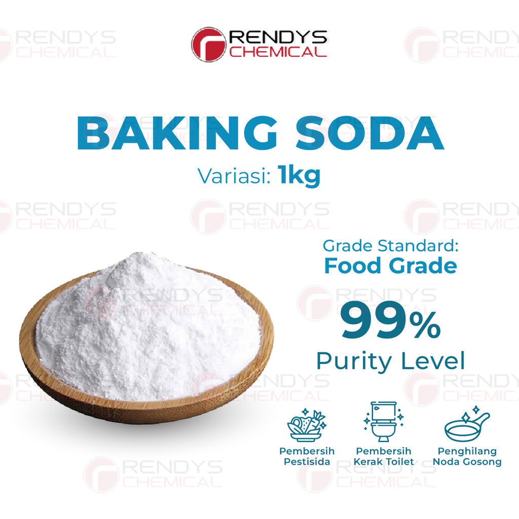 

Baking Soda 1 KG/ Soda Kue / Sodium Bicarbonate Ex. Novabay Food Grade