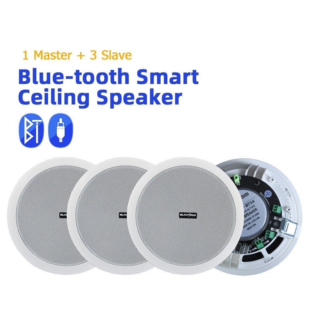 

New Home 4pcs Wall In Ceiling Speakers Full-Range 6" BT Loudspeakers Stereo Audio Speaker Bathroom Store Hotel Loudspeaker