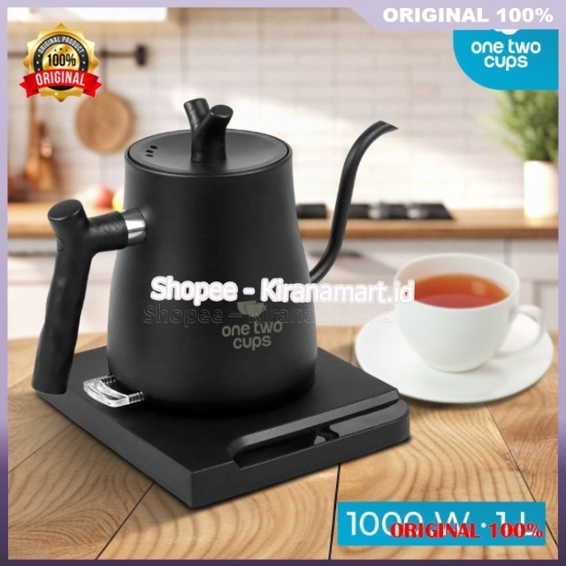 One Two Cups Teko Listrik Kopi - Pemanas Air Listrik - Pemanas Air Leher Angsa 1000W 1L ORIGINAL