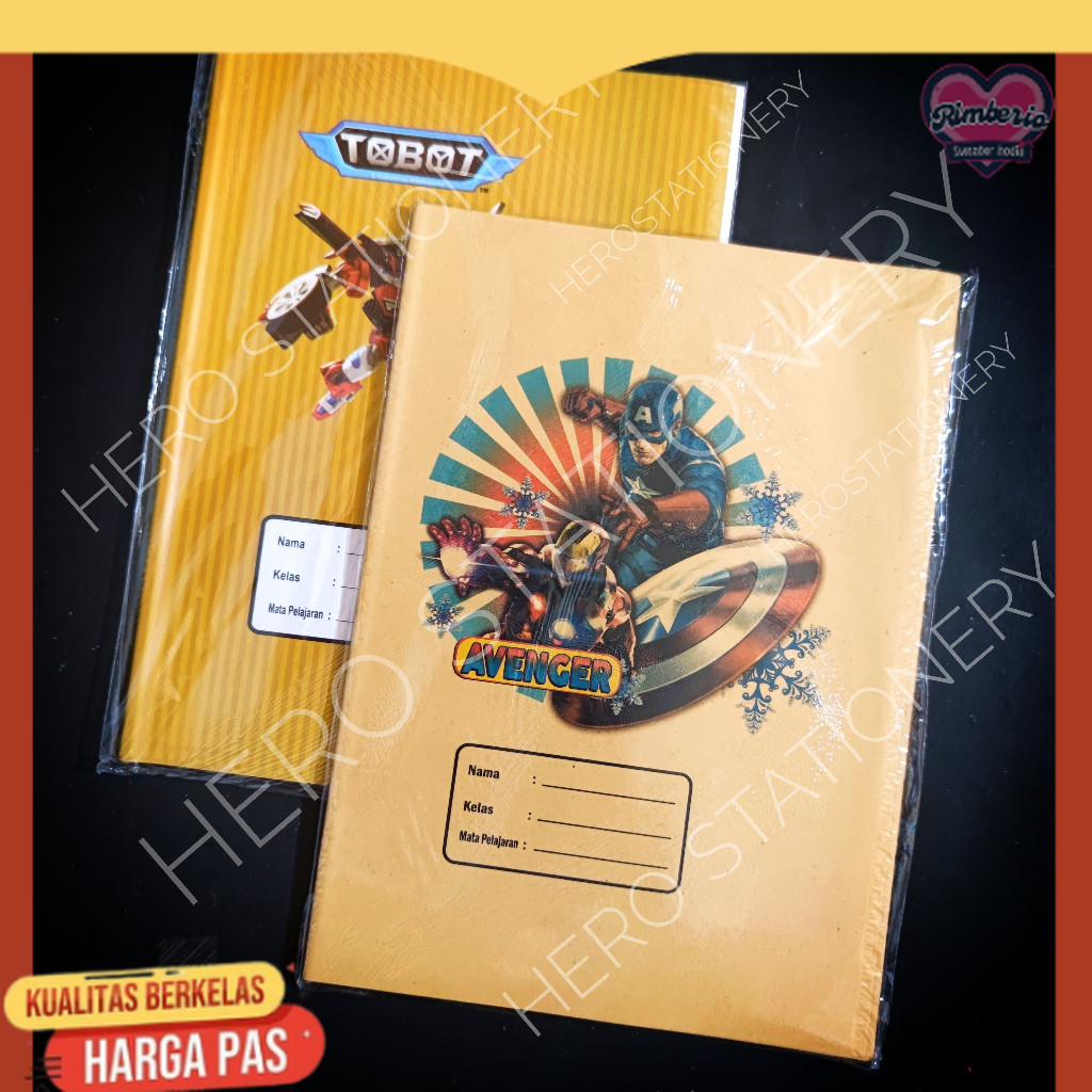 

Sampul buku coklat kuarto motif karakter anak laki laki