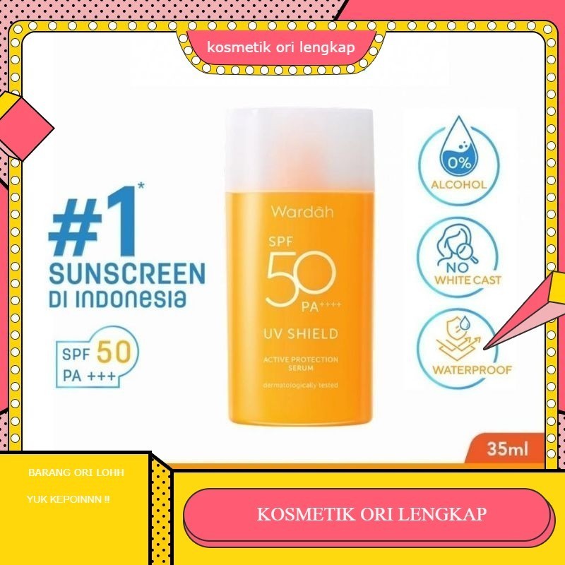 WARDAH UV SHIELD SUNSCREEN AQUA FRESH AND ACTIVE PROTECTION SERUM SPF 50 PA++++ | sunscreen 50 spf  