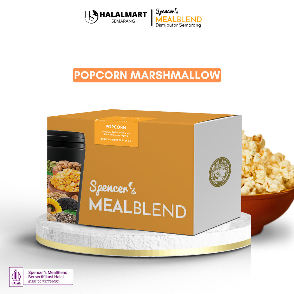 

Spencer's MealBlend Popcorn Marshmallow Box isi 15 Sachet Meal Replacement - Pengganti makanan