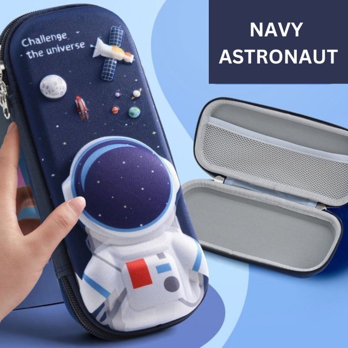 

TERLARIS! TEMPAT PENSIL KOTAK PENSIL ANAK LAKI LAKI PEREMPUAN GAMBAR 3D TIMBUL - NAVY-ASTRONAUT