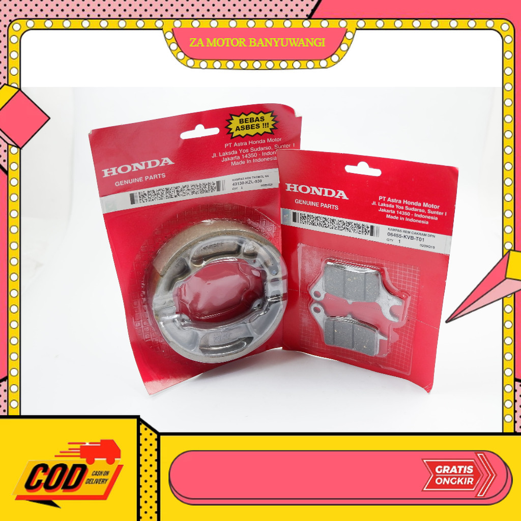 kampas rem honda beat - kampas rem belakang beat fi KVB - KZL Part sepeda motor