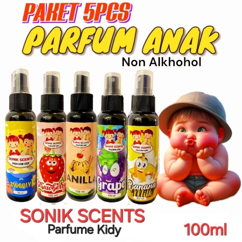 Paket 5Pcs Parfum Anak  Parfume Kidy 100Ml
