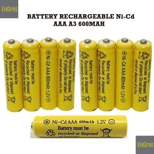 Baterai Cas 3A YELLOW Batere Cas AAA 600mAh 3A BATEREI CAS KUNING AAA BATRE CAS A3 BATERE CHAS 3A