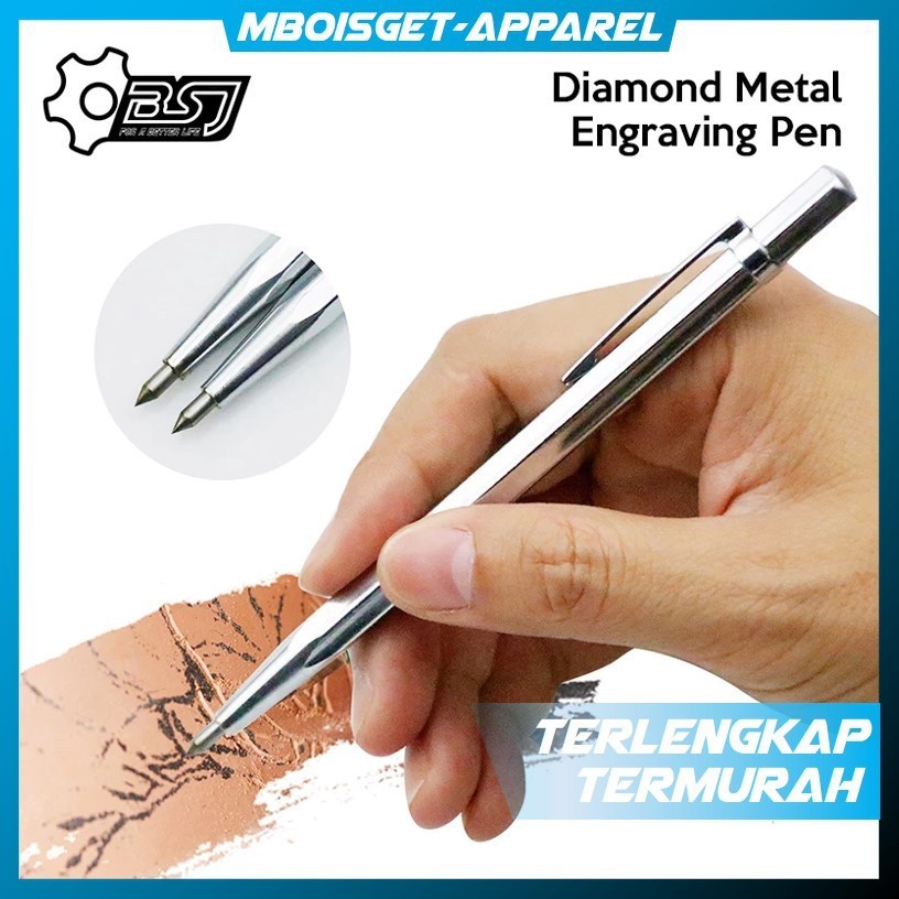 

YGRETTE - Flexsteel Pena Ukir Metal Scriber Tungsten Carbide Tip DIAMOND METAL ENGRAVING PEN