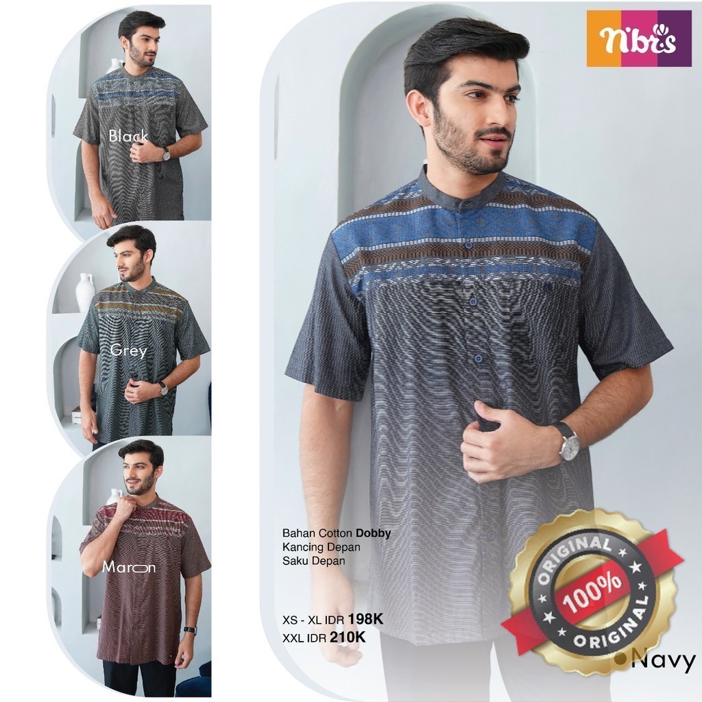 PROMO Nibras koko dewasa Nk 097 katun hitam/black/grey/abu