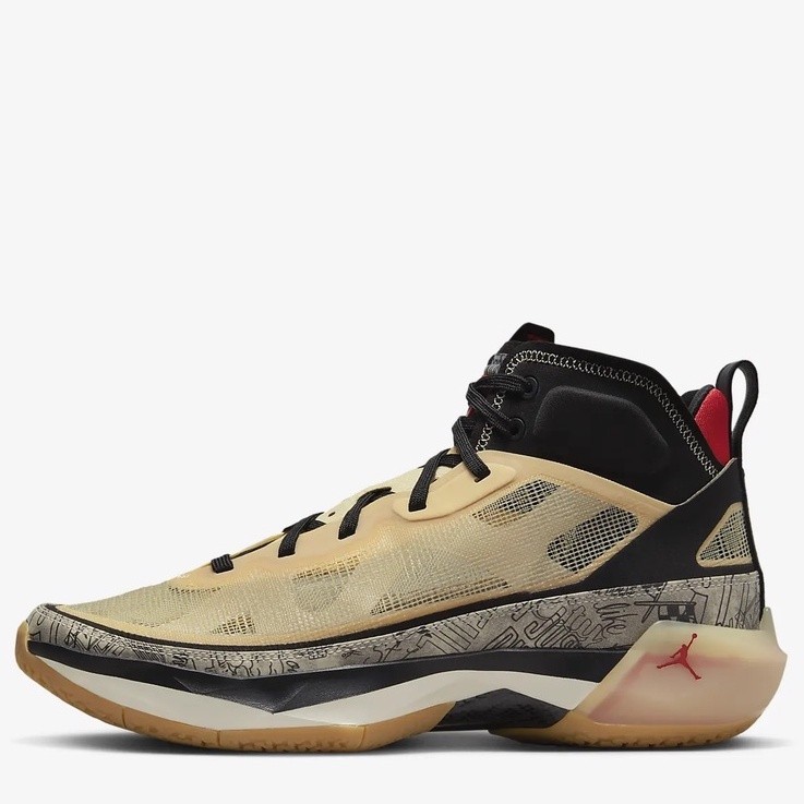 SEPATU BASKET  JAYSON TATUM x AIR JORDAN 37 HIGH "TATTOO" PALE VANILLA PREMIUM ORIGINAL HIGH QUALITY