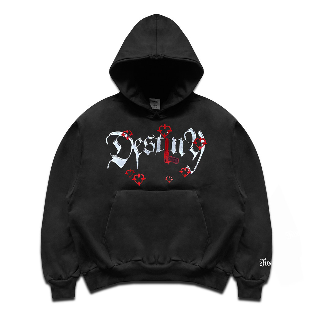 Roofair Hoodie Boxy Oversized Heavyweight Black -  Destiny