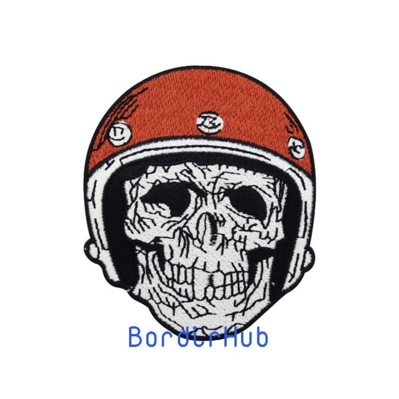 patch bordir skull rider/ emblem motor tengkorak aksesoris tambahan jaket