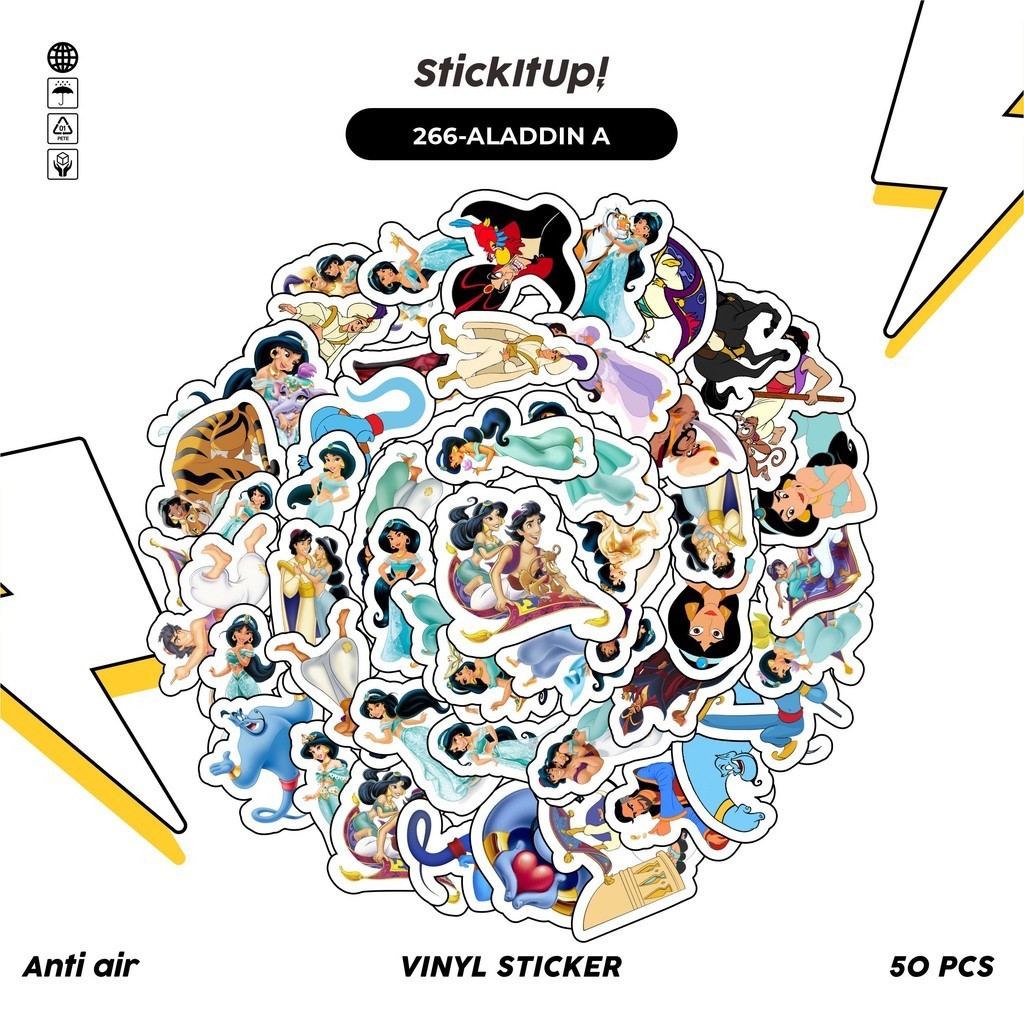 

COD✨ 50 Pcs Stiker Pack Motif Kartun Aladin The Animated Anti Air Untuk Dekorasi Notebook Sepeda Skateboard Handphone DIY