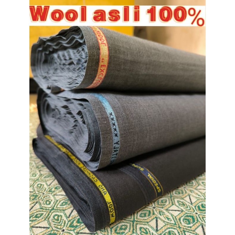Kain wool asli 100% original bahan jas/safari/blaze/celana formal