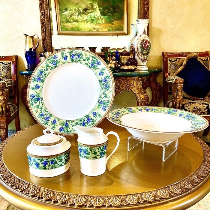Christopher Stuart Optima Chambord Super Strong Fine China Dinner Set Piring Mewah Piring Saji Pirin