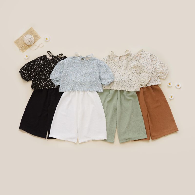 Little Darra Megumi Set| Setelan Anak Perempuan | Setelan Celana Kulot Anak | One Set Anak Perempuan