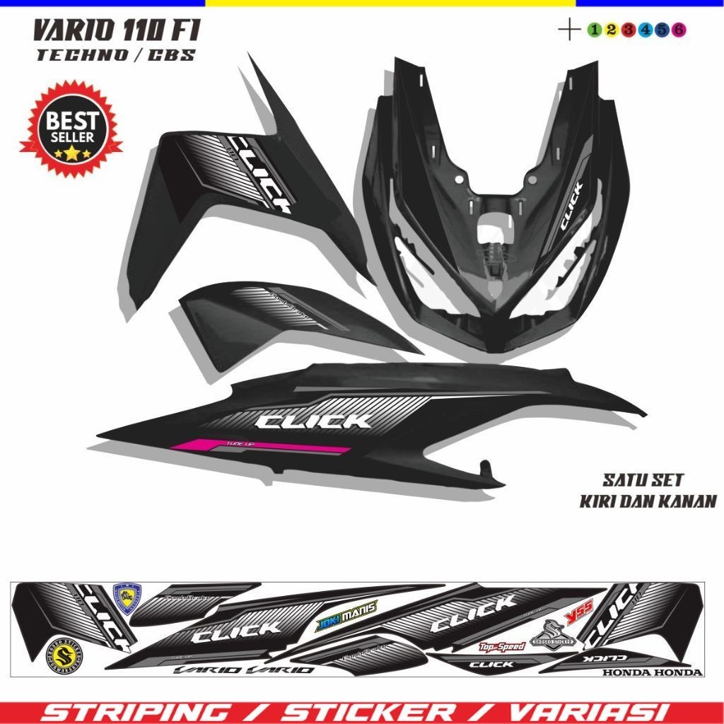 VARIASI MOTIP STRIPING MOTOR VARIO CBS 110 / STIKER MOTOR VARIASI  VARIO OLD TECHNO 110 STIKER VARIA