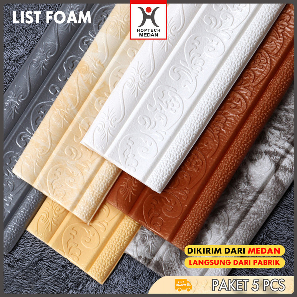 Wallpaper List Foam 2.3M Lebar 8&5cm Wallborder Foam 3D Paket 5PCS/Wall Border List/List dinding 3D