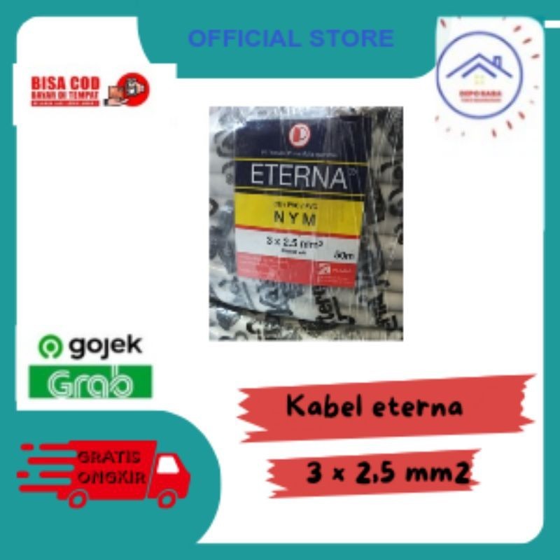 Kabel NYM Eterna 3x2.5mm Per Meter Kabel Listrik Standar SNI
