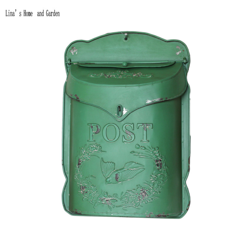 

Handcrafted Wall Mounted Post Box Vintage Metal Mailbox