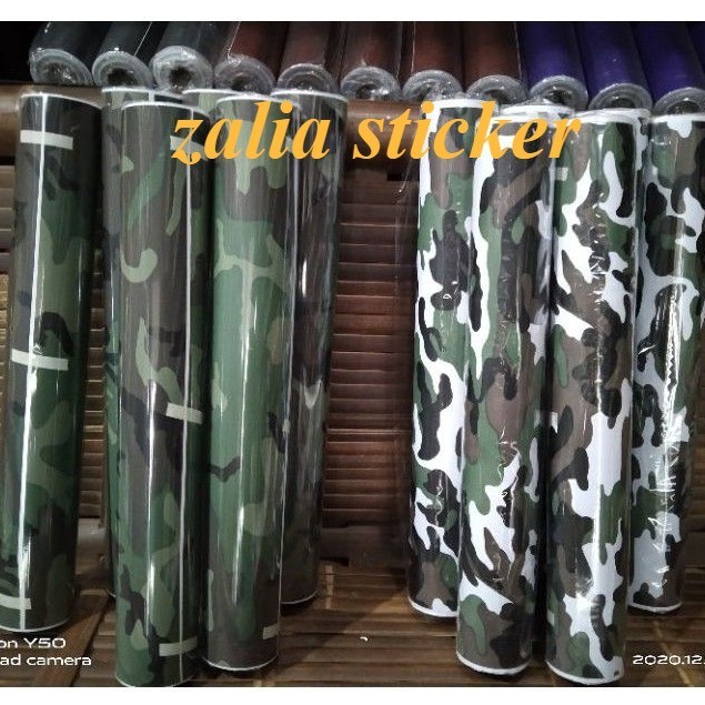 Skotlet Army Loreng Scotlet Doreng Kasar Sticker Camouflage Camo Decal Vinyl Meteran Roll Sepeda Mot