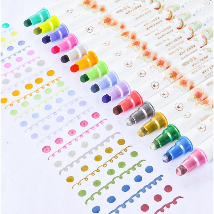 

dot markers for kids Zig Double Head Round Dot Watercolor Pen Journal Marker Pen Painting Art Stationery Supplies