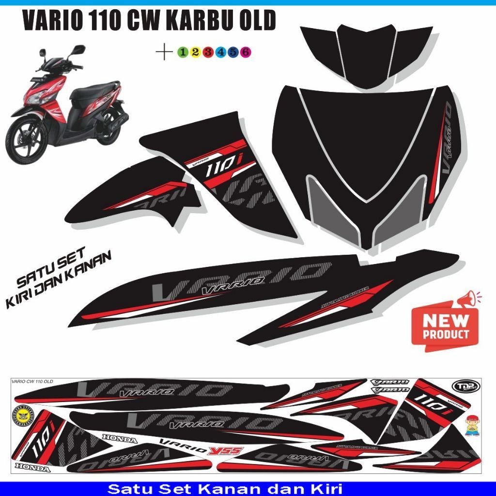 SETIKER MOTOR STRIPING MOTOR HONDA  VARIO 110 KARBU / STRIPING LIST VARIASI STIKER VARIO CW 110 OLD 