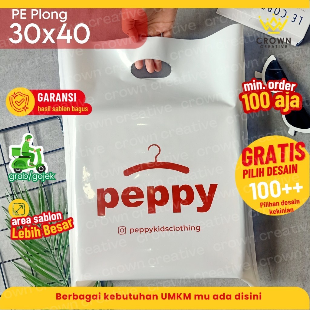 

30X40 (SABLON) PE PLONG / PE POND / PLASTIK DISTRO LICIN