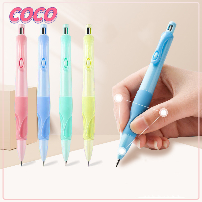 

Pensil otomatis anak-anak berwarna permen untuk memperbaiki postur memegang pena/ Pensil mekanik ujung dangkal 0.5mm/0.7mm/2.0mm - coco_market
