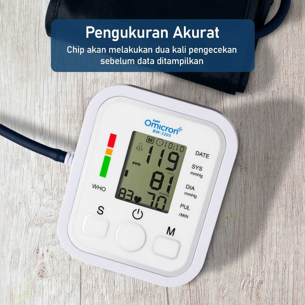 Alat ukur tekanan darah Tensimeter Digital Pengukur Tekanan Darah Akurasi Tinggi TaffOmicron
