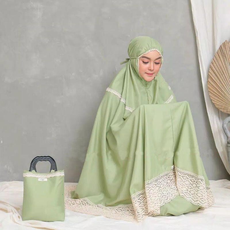 Mukena Polos Renda Mukena Dewasa Mukena Katun Souvenir Oleh Oleh Haji dan Umroh Gresik