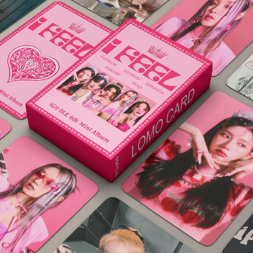 

55Pcs Kpop Idol GIDLE Photocard I Feel Album Lomo Cards (G)I-DLE Photo LOMO Card Ye Shuhua MINNIE Postcard Fans Gift