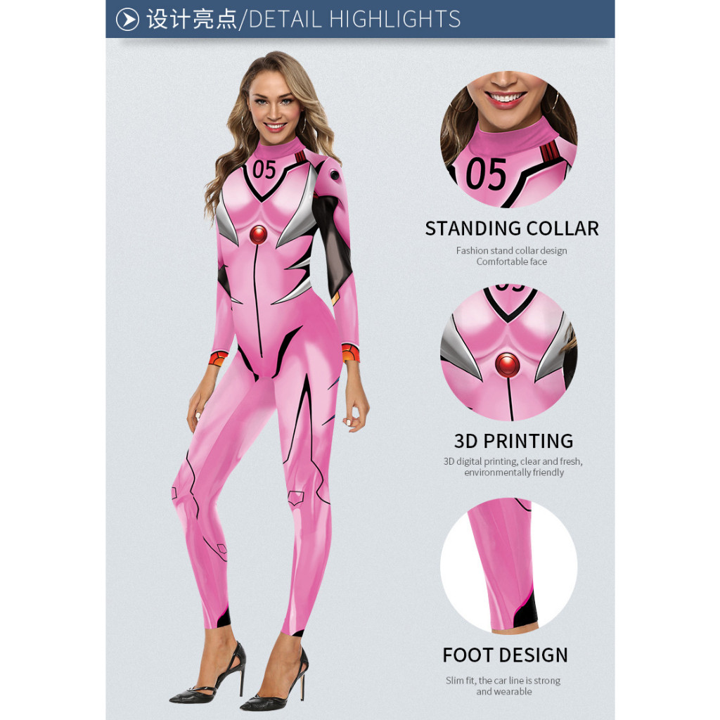 CC-11 -  Body Suit Kostum Evangelion Mari Makinami Cosplay Costume Anime - Up12