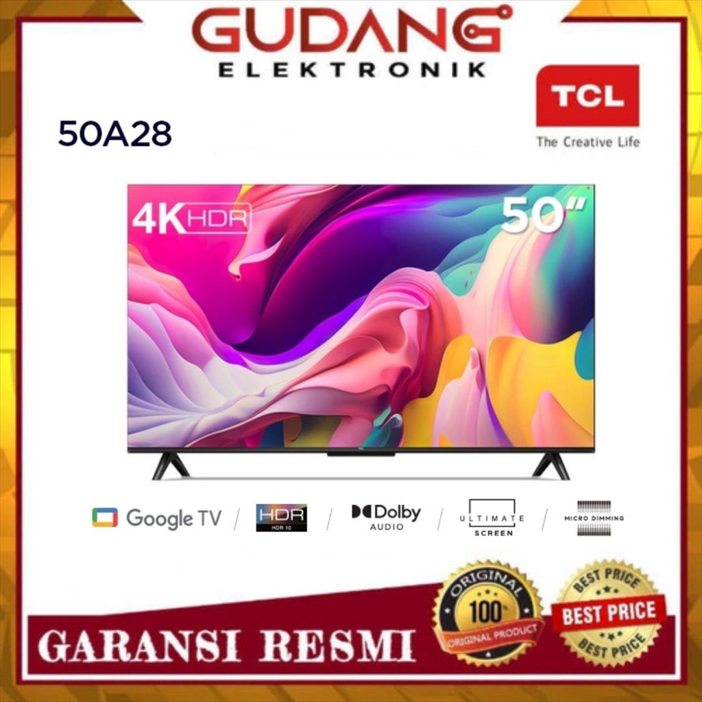 LED TV 50 INCH TCL 50A28 ANDROID TV 4K LED TCL 50 A 28