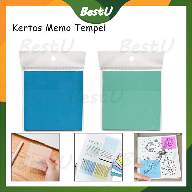 

Kertas Memo Tempel / Sticky Notes Pad Plastik Transparan / Plastic Transparent Samoyed / Sekolah 50 lembar set pet pad Self-Adhesive memo notepad