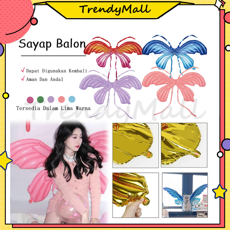 balon foil sayap kupu peri / balon sayap roket/ balon foil sayap/balon foil roket