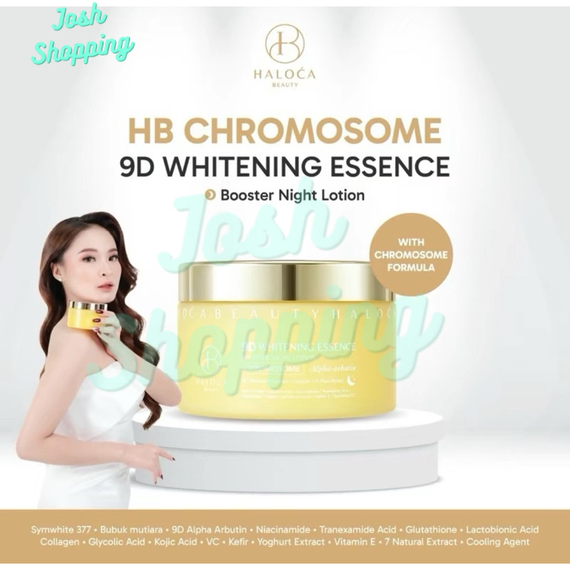 [ HALOCA BEAUTY ] HB CHROMOSOME 9D Whitening Essence Boster night Lotion pemutih Badan joshshoping